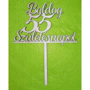   Natúr,nyír rétegelt lemez Beszúrós Boldog születésnapot 55-ös1db	1db	13x17cm 