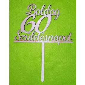   Natúr,nyír rétegelt lemez Beszúrós Boldog születésnapot 60-es1db	1db	13x17cm 