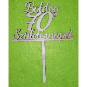  Natúr,nyír rétegelt lemez Beszúrós Boldog születésnapot 70-es1db	1db	13x17cm 