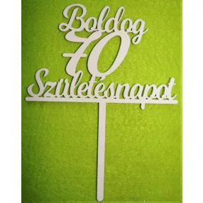   Fehér színű ,fa  alapú HDF(nem tömörfa)  Beszúrós Boldog születésnapot 70-es	1db	13x17cm 