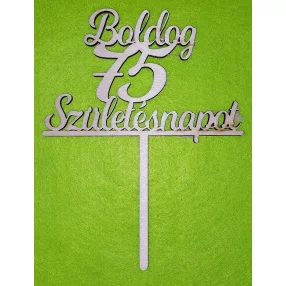   Natúr,nyír rétegelt lemez Beszúrós Boldog születésnapot 75-ös1db	1db	13x17cm 