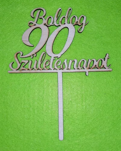 Natúr,nyír rétegelt lemez Beszúrós Boldog születésnapot 90-es1db	1db	13x17cm 