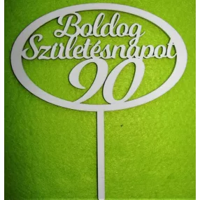  Fehér színű ,fa  alapú HDF(nem tömörfa)  Beszúrós Ovális kerettel, Boldog születésnapot 90-es	1db	15x17cm 
