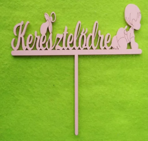 Rózsaszín  Keresztelődre babás	1db	15x15 