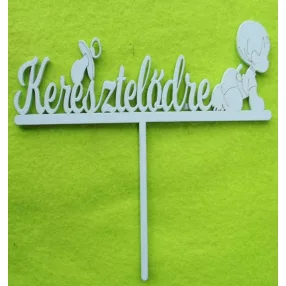 Világoskék Keresztelődre babás	1db	15x15 