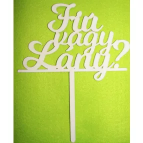 Fehér fa Beszúrós Fiú vagy Lány	1db 	14,5 x18 cm