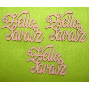 Rózsaszín fa Hello tavasz	3db	7x5cm vastagság 3mm