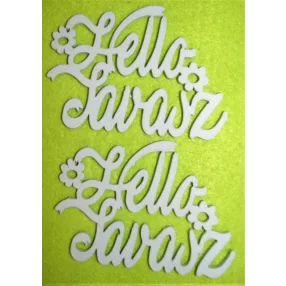 Világoskék  fa Hello tavasz	2db/ csomag	10x7cm 