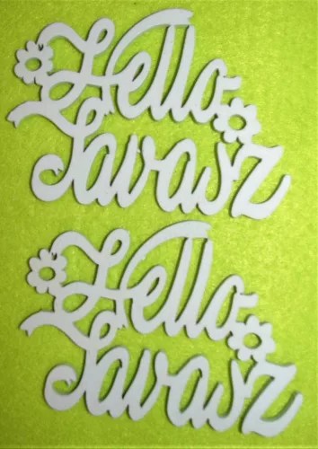 Világoskék  fa Hello tavasz	2db/ csomag	10x7cm 