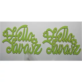 Világoszöld fa Hello tavasz	2db/ csomag	10x7cm 