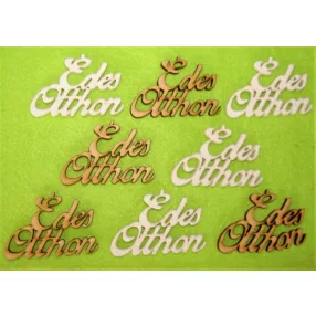 Fehér és natúr fa Édes Otthon	8 db/csomag	5x3,5cm 