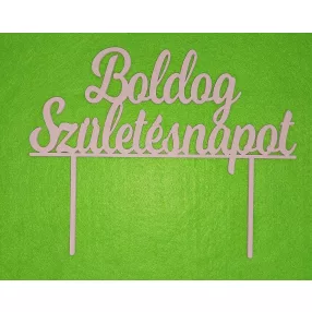    Rózsaszín színű ,nyír rétegelt lemez Boldog születésnapot  beszúrós	1db	21x16cm 
