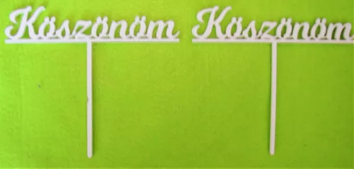 Fehér fa Köszönöm beszúróval	2db/csomag	15x13 cm