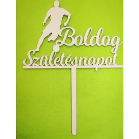   Fehér színű ,fa  alapú HDF(nem tömörfa) Focis Boldog születésnapot  