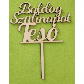   Natúr,nyír rétegelt lemez Boldog születésnapot Tesó	1db	13x15cm 