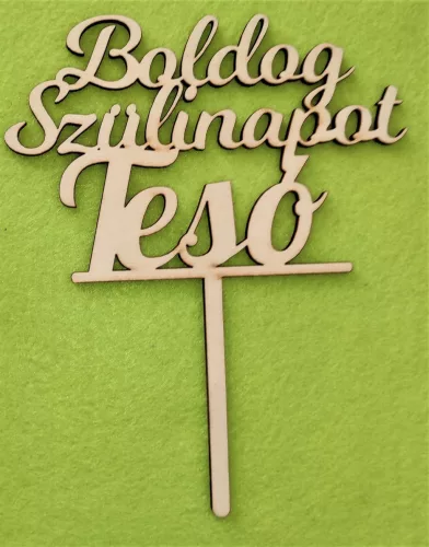 Natúr,nyír rétegelt lemez Boldog születésnapot Tesó	1db	13x15cm 
