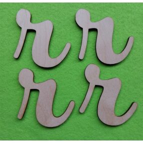  Natúr fa   Írott kis  betű r	4db	6,5cm magasság  
