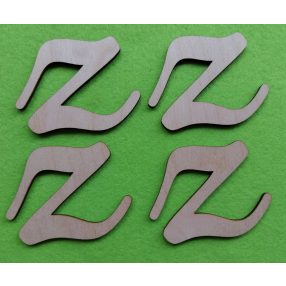  Natúr fa   Írott kis  betű z	4db	5,5cm magasság 