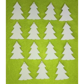  Fehér színű ,fa  alapú HDF(nem tömörfa)  fenyőfa 5x4cm 15db/csomag