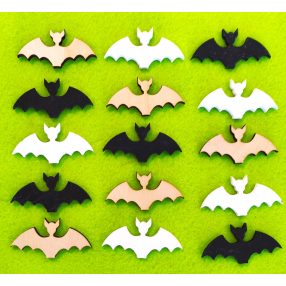 Vegyes színű fa  denevér 5x2,5cm 15db/csomag 