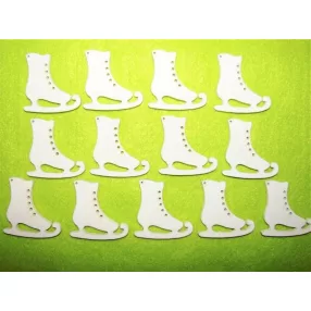   Fehér színű ,fa  alapú HDF(nem tömörfa)   Korcsolya	13db/csomag	4x4cm 
