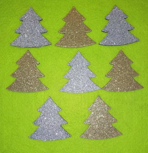 Csillámos ,fa alapú HDF(nem tömörfa)   Fenyő	8db/csomag	7x7cm 