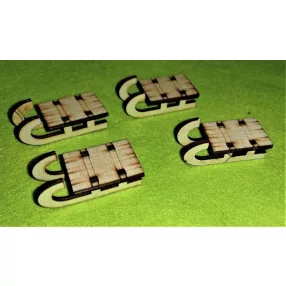 Szánkó 3d   4db/csomag	2,6x3,5cm 
