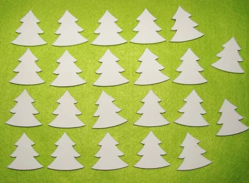 Fehér színű ,fa  alapú HDF(nem tömörfa)  fenyő 20 db/csomag	3,5x3,5cm 