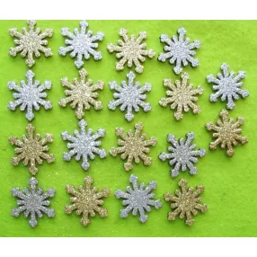   Csillámos ,fa alapú HDF(nem tömörfa)   hókristály	16db/csomag	2,9x3,3cm  