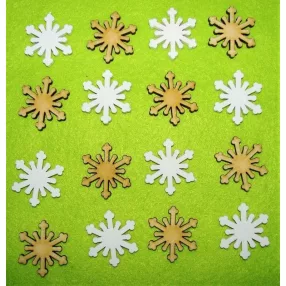 Vegyes szín  Fa hókristály 16db/csomag	2,9x3,3cm  