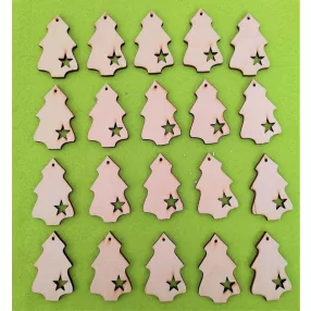   Natúr,nyír rétegelt lemez Díszített fenyő	20 db/csomag	5x3cm 