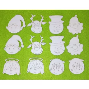   Fehér színű ,fa  alapú HDF(nem tömörfa)  karácsonyi figurák	12 db/csomag	5cm 