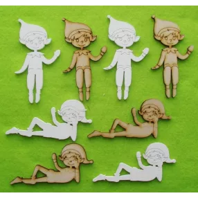   Natúr és fehér  Fa  Téli manó szett	2 szett 8db/csomag	10cm 