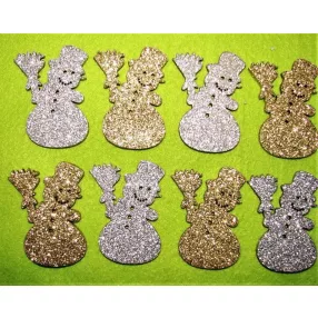   Csillámos ,fa alapú HDF(nem tömörfa)   Hóember	8db/csomag	5x6cm vastagság 3mm