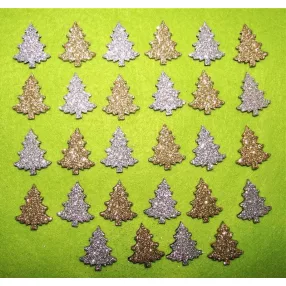    Arany és Ezüst csillámos   fa alapú HDF(nem tömör fa) Fenyőfa 	28db/csomag	2,3x3cm 