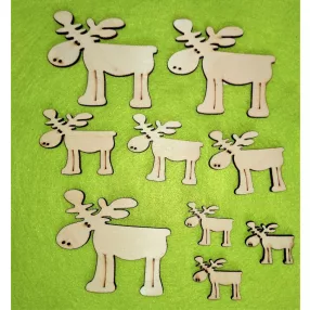   Natúr,nyír rétegelt lemez Dámszarvas 3 méretben	 3szett 	3x3,5cm 4,8x5,5cm7x8 cm  