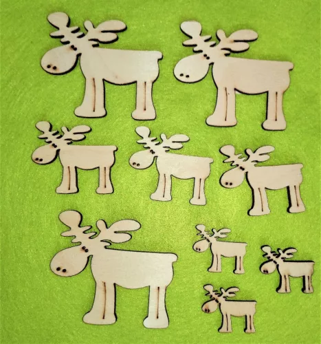 Natúr,nyír rétegelt lemez Dámszarvas 3 méretben	 3szett 	3x3,5cm 4,8x5,5cm7x8 cm  