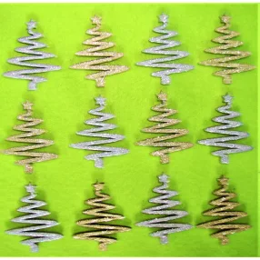   Csillámos ,fa alapú HDF(nem tömörfa)   Spirál fenyőfa 	 12db/csomag	5x4cm  