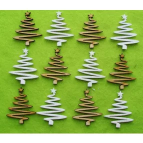   Natúr és Fehér színű ,fa  alapú HDF(nem tömörfa)  Spirál fenyőfa 	 12db/csomag	5x4cm  