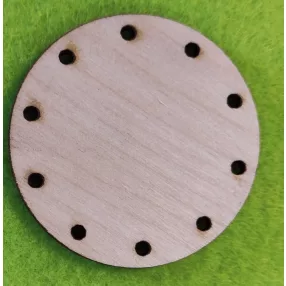   Natúr fa kosár alap kerek	1db	Átmérő 5cm. 10Db- 2,5mm lyukkal  