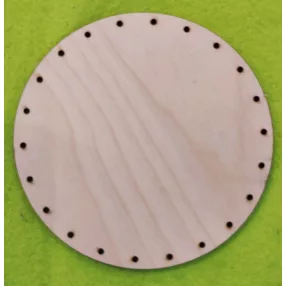   Natúr fa kosár alap kerek	1db	Átmérő 13cm. 22db -2,5mm lyukkal  