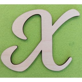  Natúr fa   Írott nagy betű X	1db	10 cm magasság  
