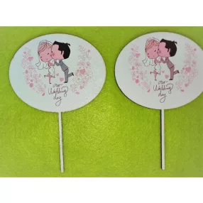 Beszúrós  Nyomtatott fa    Aur Wedding day	2db	13x20cm 