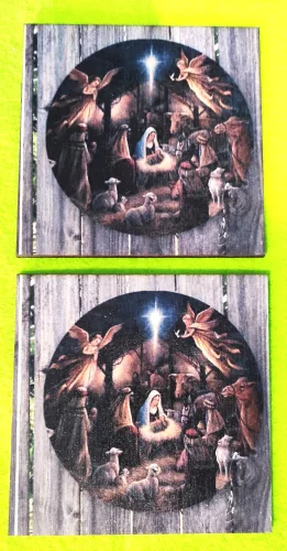 10x10 cm Nyomtatott négyzet Betlehemes	2db/ csomag 	