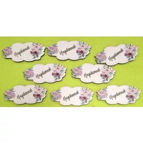   7x3cm   Nyomtatott Anyukámnak felirattal kétoldalt virágokkal	8db/csomag	 