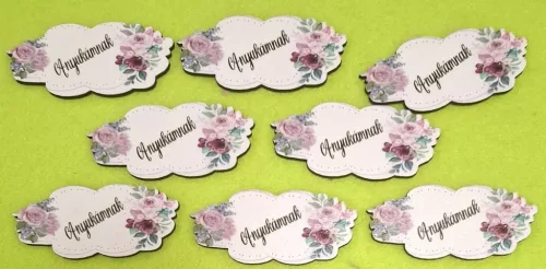 7x3cm   Nyomtatott Anyukámnak felirattal kétoldalt virágokkal	8db/csomag	 