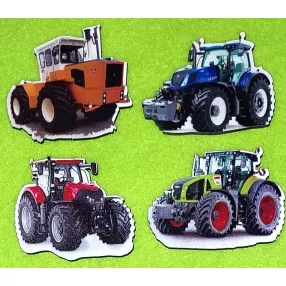    Nyomtatott fa alapú HDF(nem tömörfa)  2.Traktor szett 	4db/csomag	6cm 