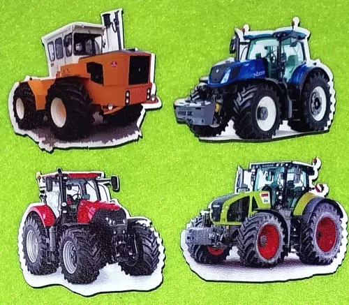  Nyomtatott fa alapú HDF(nem tömörfa)  2.Traktor szett 	4db/csomag	6cm 