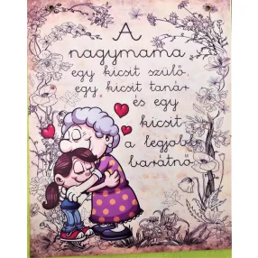    Nyomtatott fa Nagymama kicsit szülő,,,,,, felirattal 	1db	
