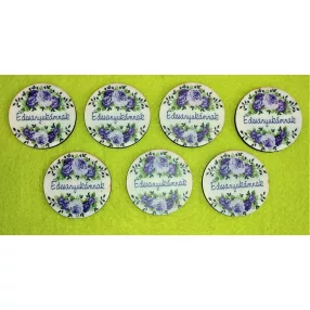   5 cm Kör Lila rózsákkal Édesanyukámnak  felirattal	7db/csomag	5cm 